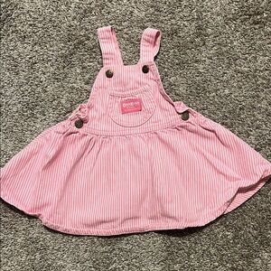 Vintage OshKosh B'gosh Pink and White Stripe Overall‎ Jumper 24M